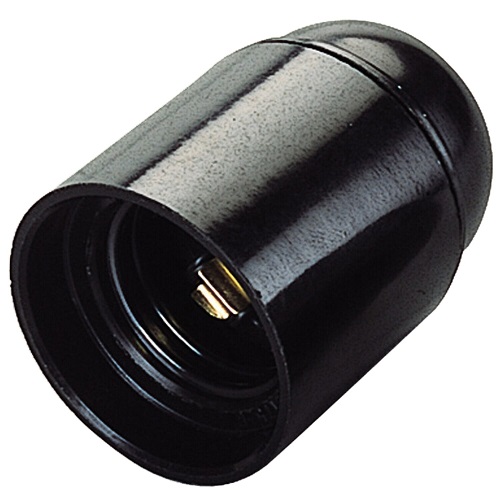 Portalampada E27 Liscio Nero